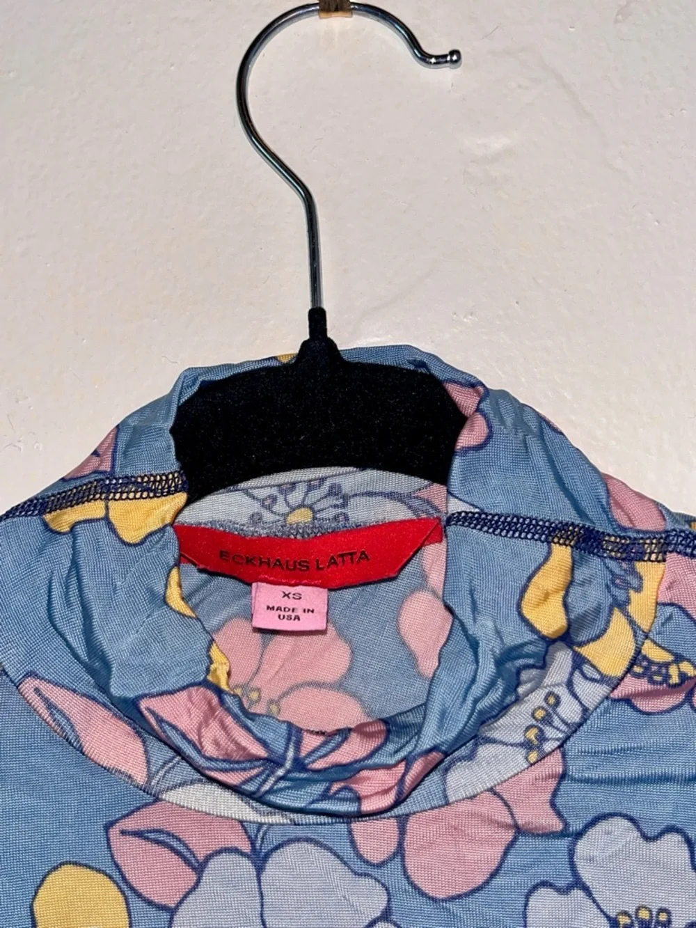 Eckhaus Latta Floral Sport Top in Light Blue - Picture 3 of 5